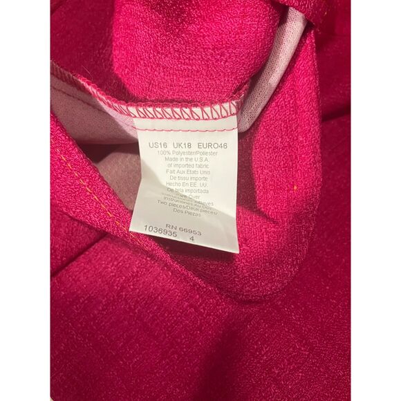 Vintage Leslie Fay Pink Two-Piece Dress Suit | Jacket & Sleeveless Dress US 16P - Picture 10 of 11